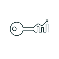 Data-driven success unlocked with a key merging finance and security concepts in a minimalist design, perfect for business strategies.