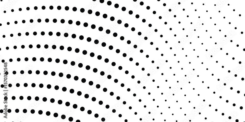 Poster abstract wave dotted line background. tech dynamic dash stripe texture. black warped and curved line