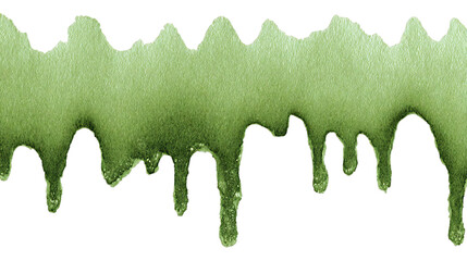 Light green glitter drips create an abstract liquid effect against a contrasting black backdrop, ideal for creative design projects, silhouette, transparent background