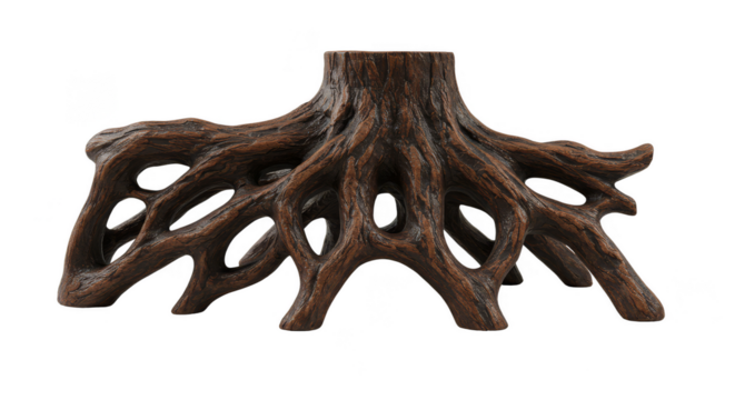 Detailed Roots Trunk Wood 3d Isolated PNG Texture for Landscape