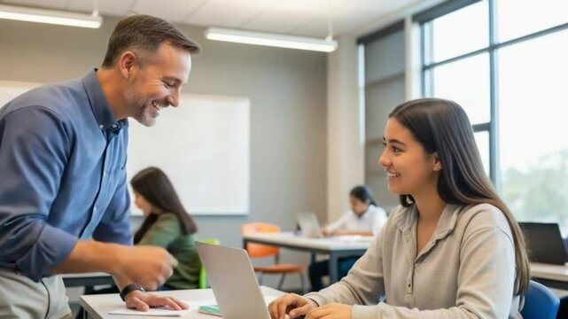 Teacher Encouraging Student Typing Instead of Speaking &ndash; Respecting Communication Differences