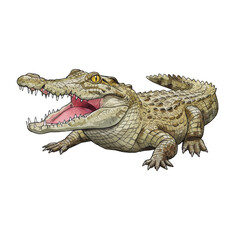 Obraz premium Illustration of Crocodile Reptile Isolated on Transparent Background