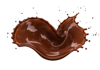 Isolated Chocolate Splash Brown Liquid Wave Sweet Delicious Background