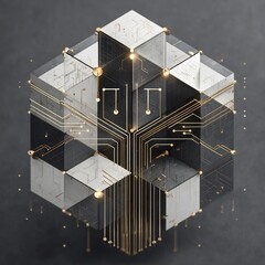 Abstract Cubic Network with Golden Lines