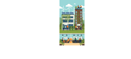 Obraz premium Sustainable Urban Design Eco-Friendly Buildings and Green Initiatives