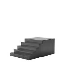 Illustration of Minimalist Gray Stairs Isolated on Transparent Background