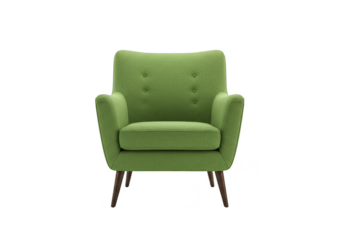 Isolated Green Armchair Furniture Shows Modern Comfort Home Interior Design