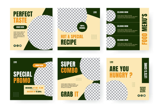 Social media post template. Vector poster design, for food promotion needs.