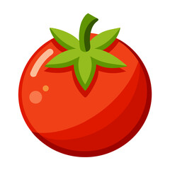 Flat tomato Icon clipart  cartoon animation vegetable vector illustration design for kids and children books for learning fruits and alphabet