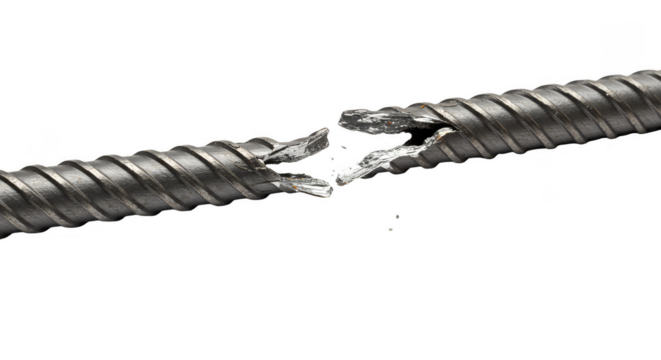 Isolated Metal Rebar Steel Bar Strong Building Material PNG