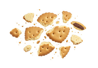 Isolated Broken Cookie Cracker Delicious Snack Food Transparent Background
