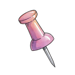 Illustration Pink Thumbtack Pin Office Drawing Clip Needle Isolated