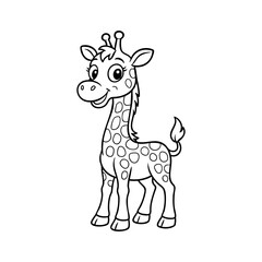 Curious Giraffe Calf Cartoon