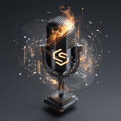 Microphone on Fire Futuristic Design