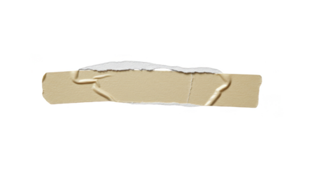 Isolated Adhesive Brown Tape Strip Torn Paper Texture on Transparent