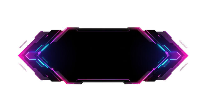 Futuristic Neon Frame Border Technology Glowing Digital Light Design