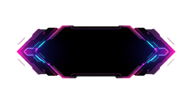 Futuristic Neon Frame Border Technology Glowing Digital Light Design