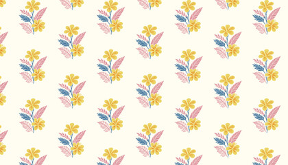 soft minimal seamless floral pattern with elegant roses and repeat layout for textile prints

