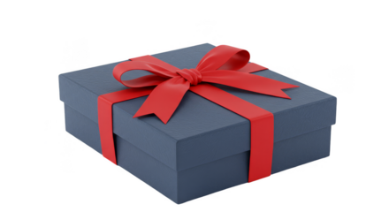 Isolated Present Box With Red Bow Transparent Background Illustration