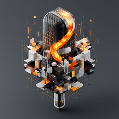 Abstract Microphone Concept with Flame Effect