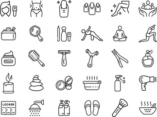 Luxury Spa and Beauty Icon Set for Wellness, Skincare, and Self-Care Branding.