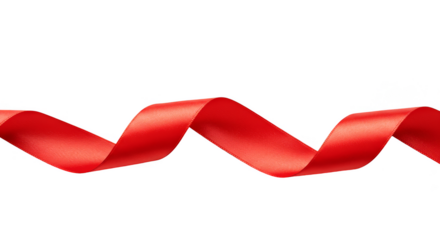 Isolated Red Spiral Ribbon Celebration Decorative Design Element