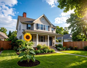 Home with a sunflower