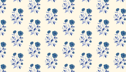 seamless floral pattern in sketch style with elegant line art flowers for wallpaper and print

