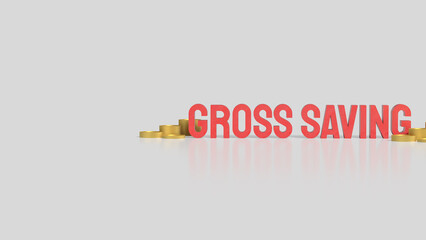 The Gross savings and coins for Business concept 3d Rendering.