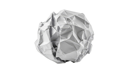 Isolated Crumpled White Paper Ball Texture Transparent Background