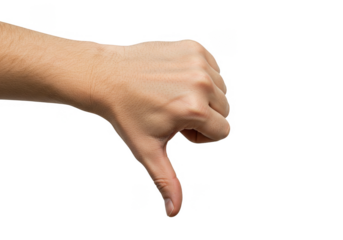 Isolated Thumb Down Hand Gesture on Transparent Background Image