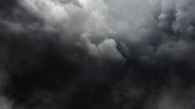 view of inside a thunderstorm inside a cumulonimbus cloud