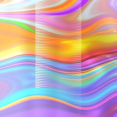 colorful abstract background with reeded glass effect, 3d render	