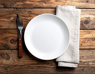 Empty plate on wooden table (1)