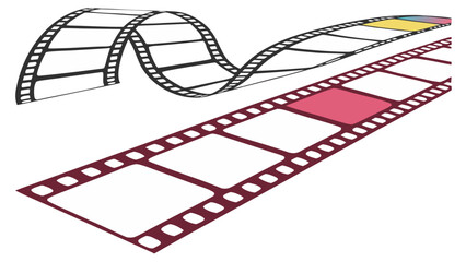 Fototapeta premium Trendy Film Strips with Empty Slots Isolated on White Background Vector Illustration