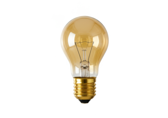 Isolated Lightbulb Glowing with Electricity Energy on Transparent Background