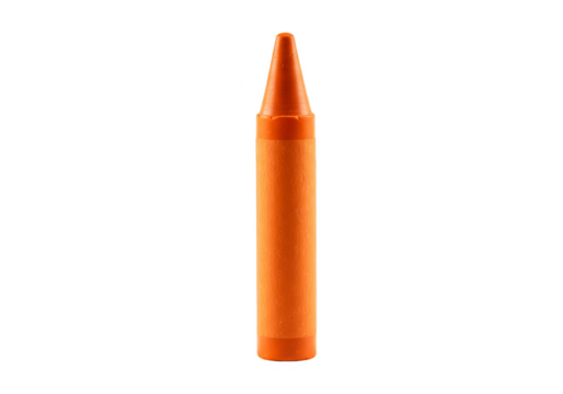 Isolated Orange Crayon Writing Tool for School Art on Transparent BG - Powered by Adobe