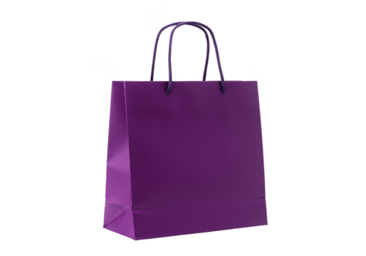 Isolated Purple Shopping Bag Retail Merchandise on Transparent Background