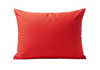 Isolated Red Pillow on Transparent Background Comfortable Soft Cushion