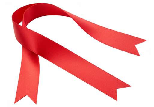 Isolated Red Ribbon Bow on Transparent Background Celebratory Decoration