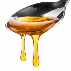 Honey dripping from a spoon