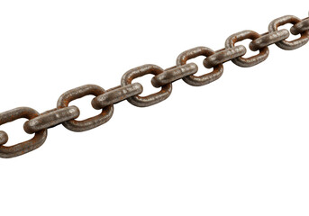 Obraz premium Isolated Rusty Metal Chain Links a Durable Vintage Connection