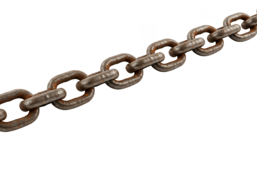 Isolated Rusty Metal Chain Links a Durable Vintage Connection