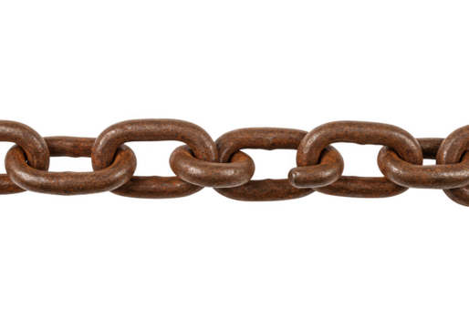 Isolated Rusty Chain Metal Link Iron Background Texture PNG