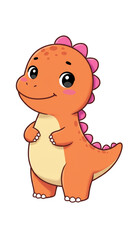 Orange Cute Dinosaur Cartoon Baby Illustration Animal Kawaii