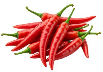 Isolated Pile of Red Hot Chili Peppers Food Ingredient Transparent