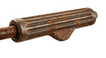 Isolated Rusty Metal Handle Corroded Grunge Texture Vintage Transparent