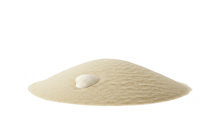 Isolated Sand Heap with Shell Fine Texture Background Transparent PNG