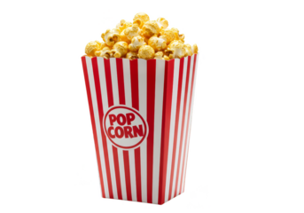 Isolated Popcorn Bucket Classic Red and White Striped Container