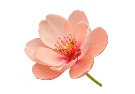 Peach Petaled Flower Bloom Blossom Plant on Transparent Background